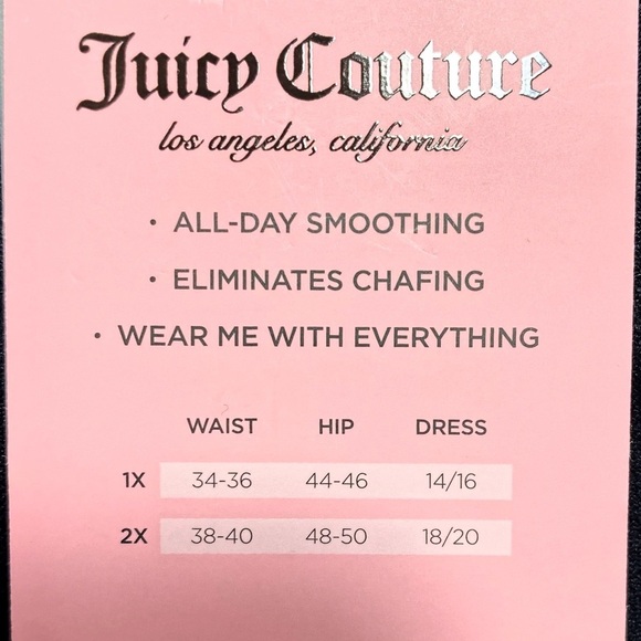 Juicy Couture Seamless Shaping Biker Shorts Slimming Set Black Beige NWT Size 1X - Picture 8 of 8